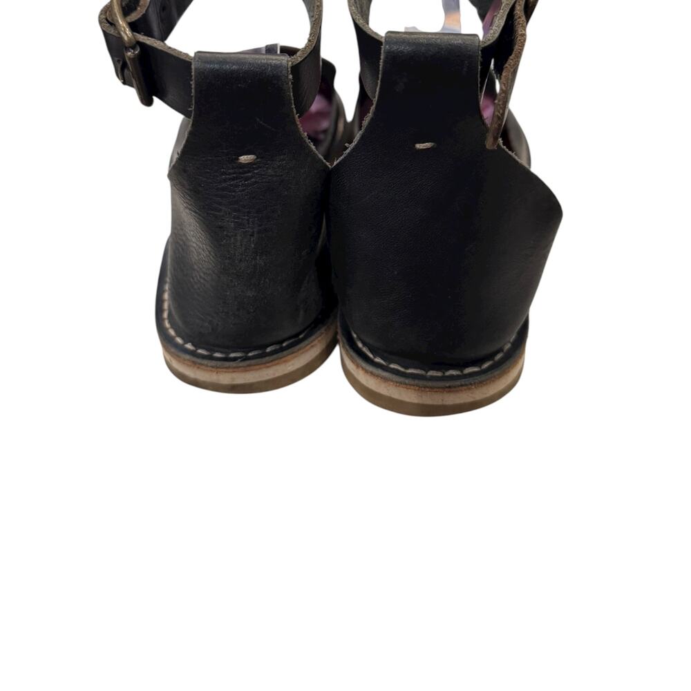 Crupon Black Leather Closed Toe Ankle Strap Sandals Women’s 9 EU 39 - Picture 6 of 7